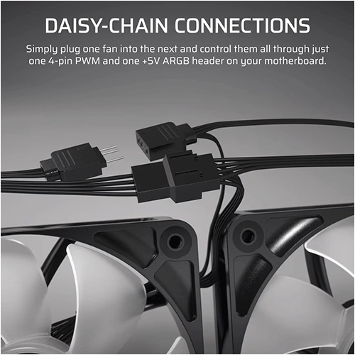 Corsair RS140 ARGB White 140mm PWM Cabinet Fan, Dual Pack